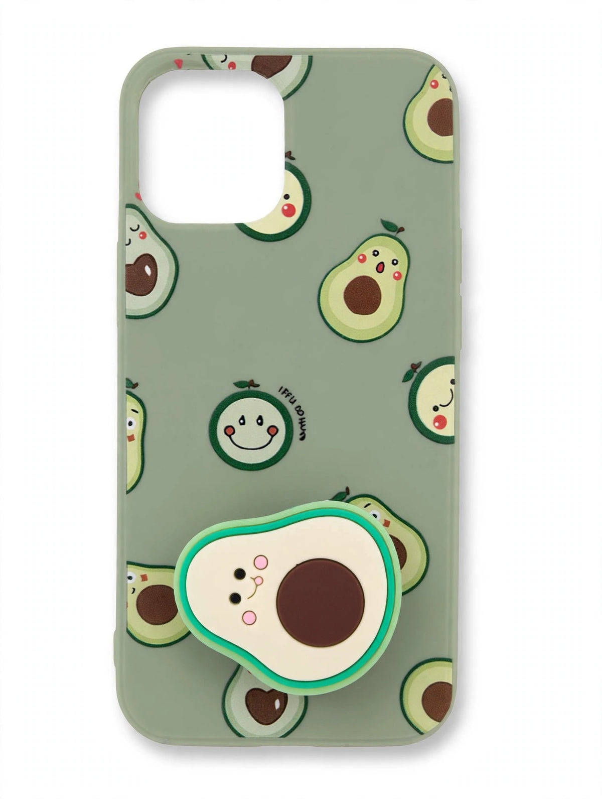 Cute Avocado Pop-Grip Silicone Case for iPhone