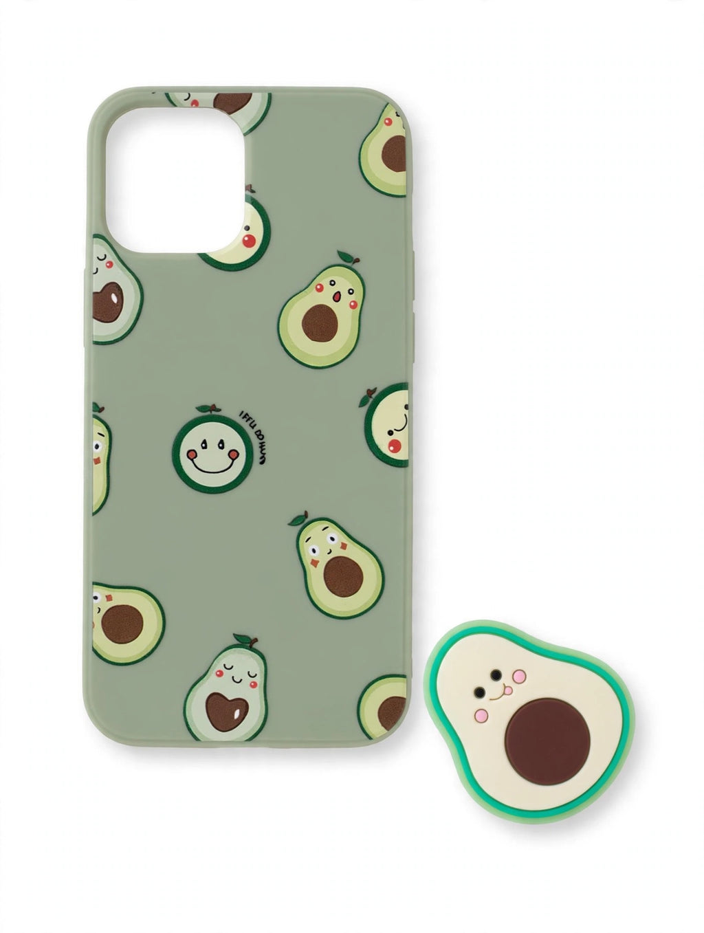 Cute Avocado Pop-Grip Silicone Case for iPhone